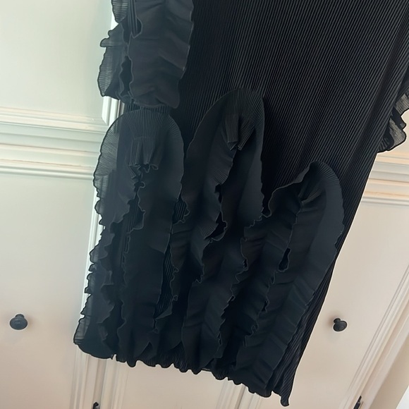 Elegant Black Ruffled Dress - Picture 2 of 4
